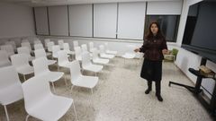 Marta L�pez, en la zona de la Facultade de Veterinaria que se ha habilitado para que acoja las dependencias del iTERRA, que tendr� despachos y una sala de reuniones