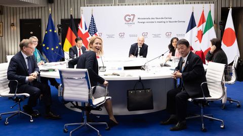 Reuni�n de los ministros de Exteriores del G7 y la Alta Representante para Pol�tica Exterior de la Uni�n Europea, Kaja Kallas.