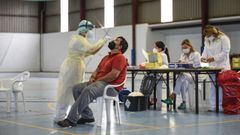 Cribado desarrollado este s�bado en el pabell�n de Tenorio para 1.300 vecinos de 20 a 49 a�os de Cerdedo-Cotobade
