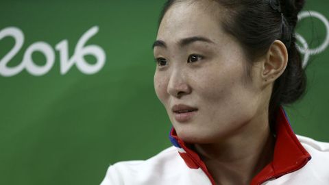 La gimnasta norcoreana Hong un Jong.