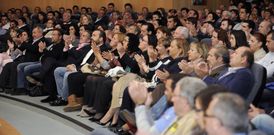 Rafael Cu��a logr� llenar el auditorio de Lal�n ?medio millar de plazas? en el mitin central de CxL. 