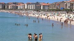 Playa de Silgar, Sanxenxo, este jueves al medioda