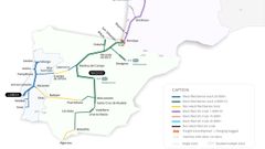 Mapa oficial de Atlantic Corridor, que gestiona la circulaci�n de mercanc�as ferroviarias