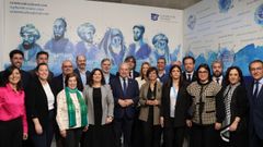 Jos� Tome y la teiente de alcalde Gloria Prada con representantes de otros municipios de la Red de Juder�as de Espa�a en un encuentro celebrado en la Feria Internacional de Turismo de Madrid