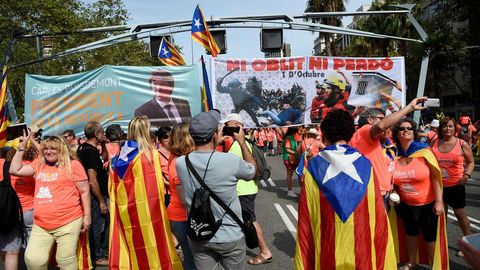 Celebraci�n de la Diada en las calles de Barcelona