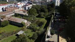 Huerta del convento de Santa Clara, que el Concello de Pontevedra pretende conectar con la plaza de Barcelos