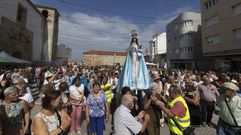 Imaxe da subida en procesi�n da Virxe dos Milagres, este pasado domingo 
