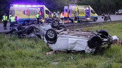 Los dos veh�culos quedaron volcados