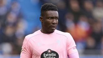 Joseph Aidoo, durante su participacin en el Alavs-Celta.