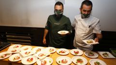 Rub�n Gonz�lez, de El Cafet�n, y Francesco Ianelli, de Il Piccolo, este jueves en Pontevedra