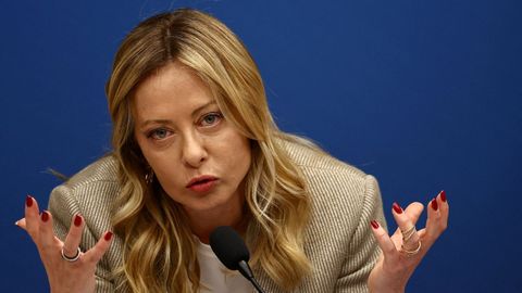 La primera ministra italiana, Giorgia Meloni, asiste a su conferencia de prensa de fin de a�o en Roma.