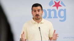 El diputado del BNG Daniel Castro, este martes en el Parlamento
