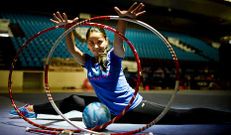 Jennifer Colino estuvo esta semana en el pabell�n de A Malata para participar en el Encuentro Internacional de R�tmica . 