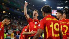 Eurocopa de Alemania 2024.Los futbolistas espa�oles celebran un gol en la Eurocopa de Alemania 2024