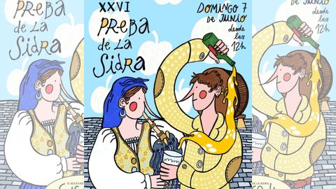 Cartel de la artista Andrea Ruiz M�rquez, ganadora del I Concurso de Carteles de la Preba de la Sidra 2026.
