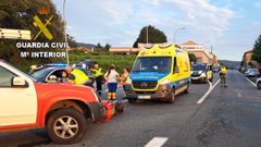 Punto del accidente en la PO-226, en el�cruce con la N-550