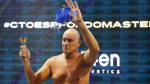 David L�pez Zubero, el primer medallista ol�mpico del deporte acu�tico espa�ol.