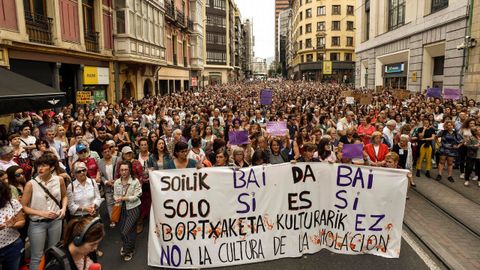 Manifestaci�n en Bilbao en protesta por la excarcelaci�n de los miembros de La Manada