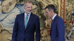 Felipe VI y Pedro S�nchez, en la reuni�n que mantuvieron en el Palacio de la Almudena, en Palma
