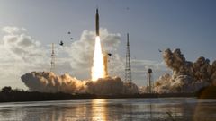 Lanzamiento de la misi�n Artemis II de la NASA en direcci�n a la Luna, en la madrugada del viernes pasado.