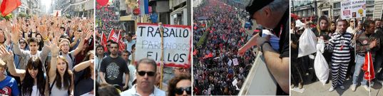 Combobueno.Im�genes de las manifestaciones de Vigo, Ferrol y A Coru�a