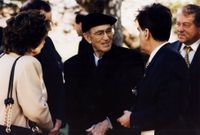 El profesor Rubia Barcia, en su visita a Ferrol en 1996<span lang= es-es > </span>