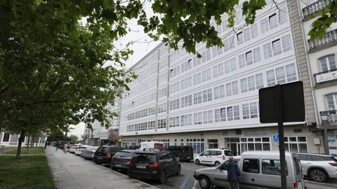 Centro urbano de Viveiro con las t�picas galer�as