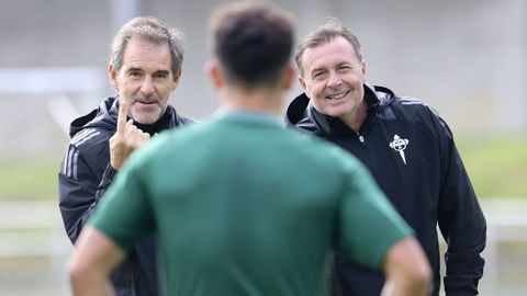 Lario y Cristbal en el entrenamiento.