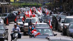 Los manifestantes salieron esta vez en coches para cumplir con las medidas de distanciamiento social