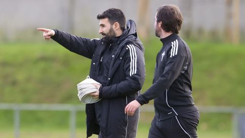 Romo en un entrenamiento en A Malata. 