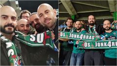 Aficionados con bufandas homenaje a Jon Garc�a en El Sardinero. 
