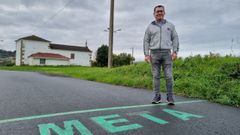 Diego Barcia en la línea de meta de la Baixada de Carrilanas.