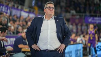 Diego Epifanio, Epi, en el partido de este domingo jugado y ganado (85-87) por el Obradoiro en la pista del Palencia.