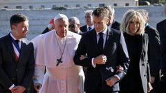El papa Francisco visita Marsella junto a Macron
