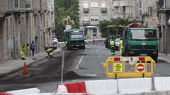 Obras en la avenida de Portugal, en Ourense