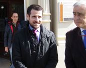 Carlos San Mart�n, ayer en el acto celebrado en Castropol. 