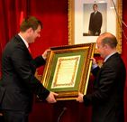 Los alcalde de las dos ciudades protagonizaron el acto de uni�n.