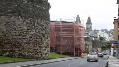 Muralla de Lugo, obras de conservacin en uno de los cubos