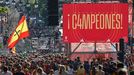 La seleccin espaola celebra con los aficionados el ttulo de campeones de Europa