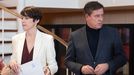 La portavoz nacional del BNG, Ana Pontn, y el secretario xeral del PSdeG, Jos Ramn Gmez Besteiro, en el 2023