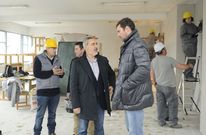 Autoridades y t�cnicos visitaron las obras en la primera planta de la Casa da M�sica. 