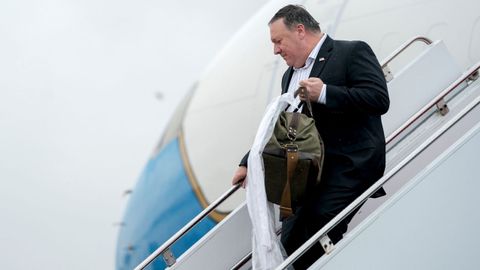 Mike Pompeo, durante su viaje a Corea del Norte
