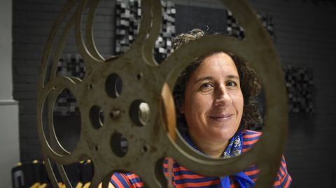 Beli Martnez, na facultade de Comunicacin pontevedresa, onde foi alumna e agora imparte clases.