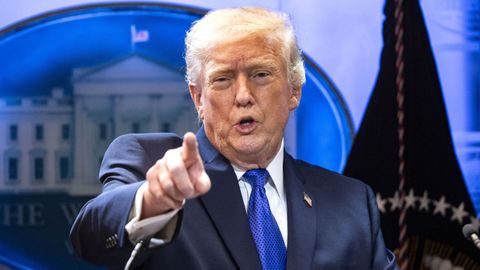 El presidente de los Estados Unidos, Donald Trump, en una de sus �ltimas intervenciones p�blicas