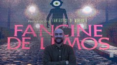 Alberto V�zquez ante un cartel del festival Fancine de Lemos