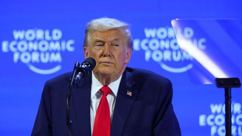 El presidente de Estados Unidos, Donald Trump, durante su discurso en el Foro Econ�mico Mundial de Davos.
