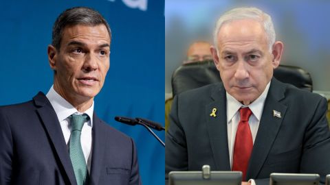 Pedro Sánchez y Benjamin Netanyahu, en dos imágenes de archivo.