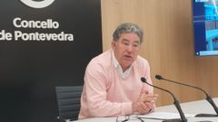 El alcalde, Miguel Anxo Fern�ndez Lores, este martes en el Concello de Pontevedra 