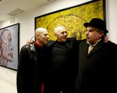 Lamazares, Alexandro y Vidal Souto, en la inauguraci�n de la muestra.
