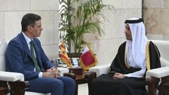 Pedro S�nchez junto al emir de Catar, Mohamed bin Abdulrahman al Thani.